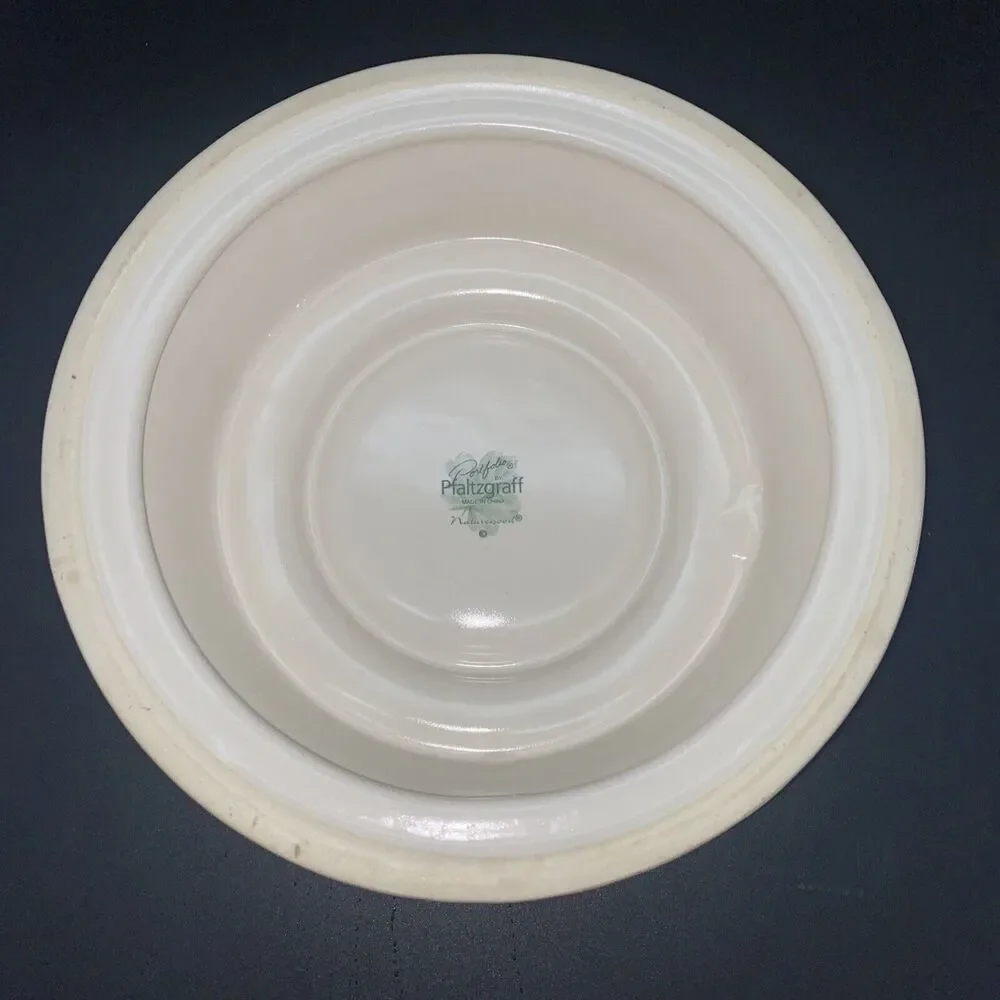 Pfaltzgraff Naturewood Hurricane Candle Bottom Piece No Glass- Replacement Piece